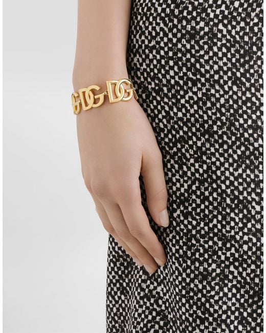 Pulsera de cadena con logo DG Dolce & Gabbana de color Metallic