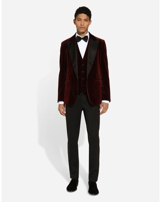 Dolce & Gabbana Brown Velvet Tuxedo Jacket for men