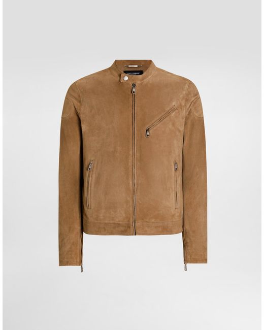 Dolce & Gabbana メンズ ナチュラル Lambskin Leather Jacket 【公式通販】
