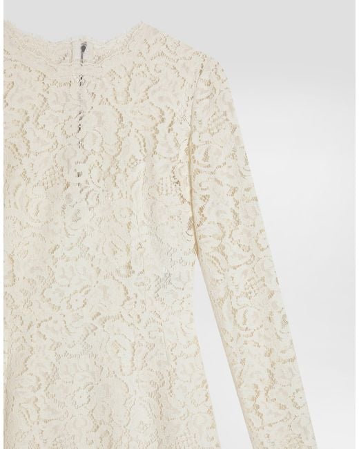 Dolce & Gabbana Natural Cordonetto Lace Dress