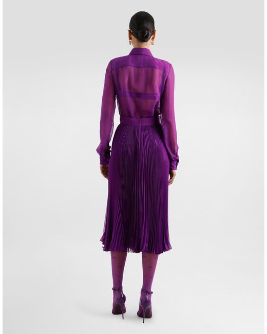 Dolce & Gabbana Purple Chiffon Shirt