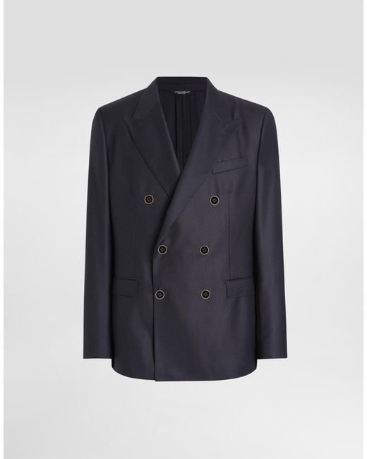 Dolce & Gabbana Blue Double-Breasted Taormina Jacket for men