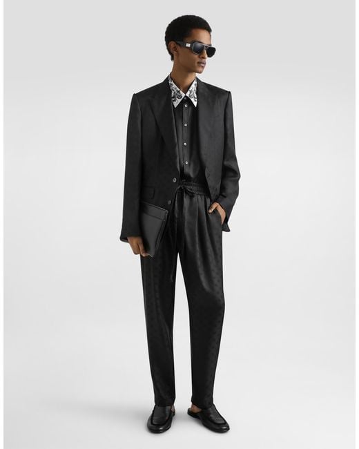 Dolce & Gabbana Black Sicilia Light Single-Breasted Silk Twill Jacket for men