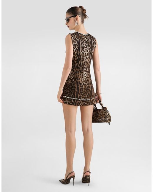 Dolce & Gabbana Brown Leo- Cady Dress