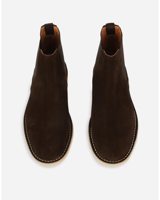 メンズ Dolce & Gabbana スエード アンクルブーツ Brown