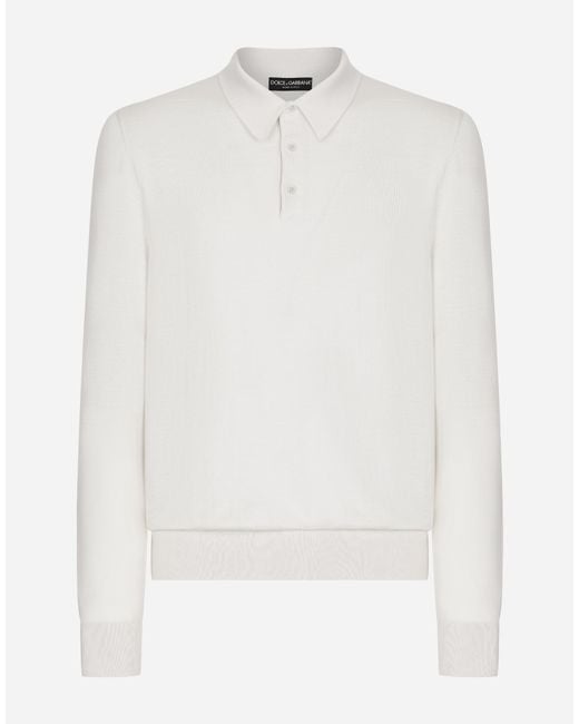 Polo De Cachemira Y Seda Dolce & Gabbana de hombre de color White