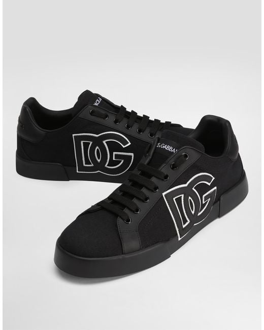 Dolce & Gabbana Black Sport Shoes "Portofino" for men