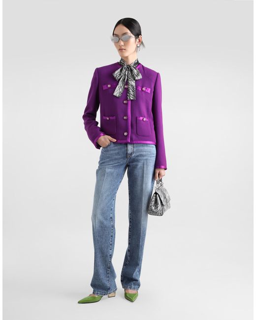 Giacca Corta Monopetto di Dolce & Gabbana in Purple
