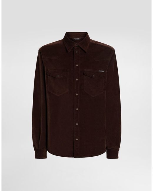 Dolce & Gabbana Brown Two-Pockets Shirt for men