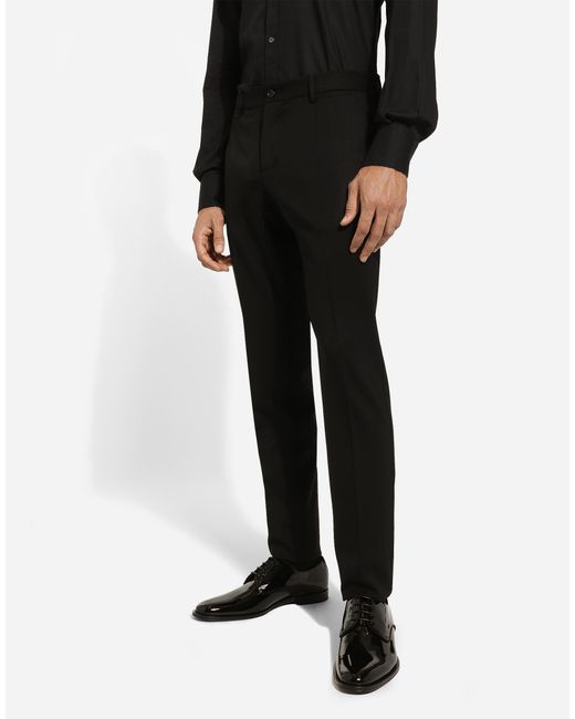 メンズ Dolce & Gabbana パンツ ストレッチウールツイル Black