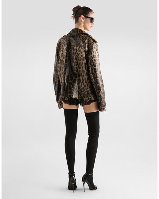 Dolce & Gabbana Brown Leo- Georgette Shirt