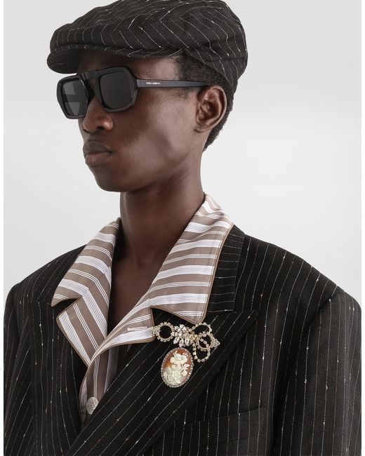 Dolce & Gabbana Oval Cameo Brooch in White für Herren