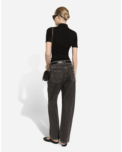Dolce & Gabbana Gray Cotton Denim Boyfriend Jeans