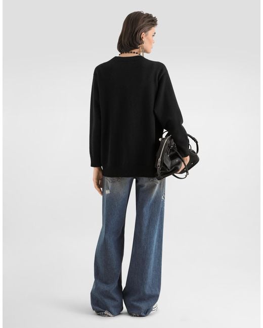 Dolce & Gabbana Blue 5-Pocket Denim Trousers With Emrboidery
