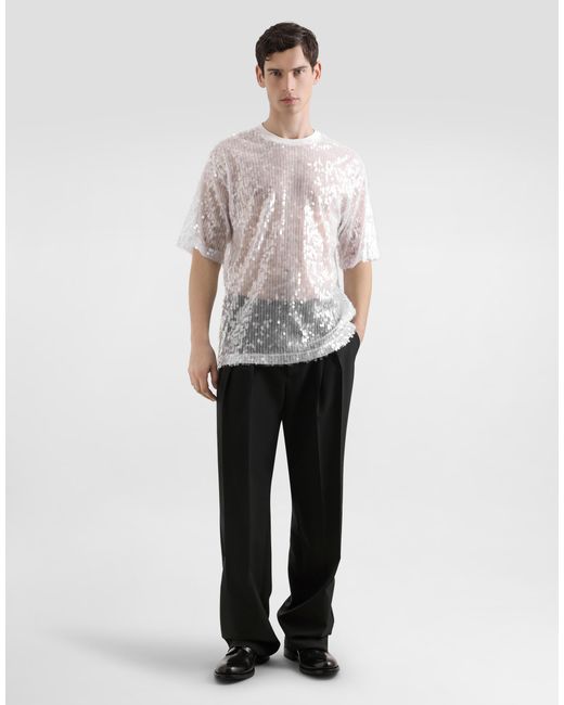 Dolce & Gabbana White Short-Sleeved T-Shirt for men