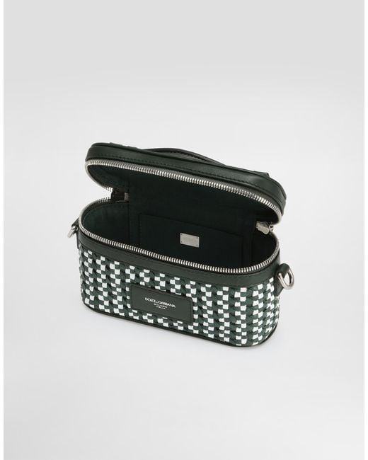 メンズ Dolce & Gabbana Atene Crossbody Minibag With Woven Leather Multicolor