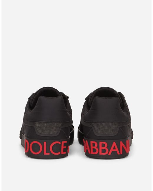 dolce and gabbana nylon and rubber portofino sneakers