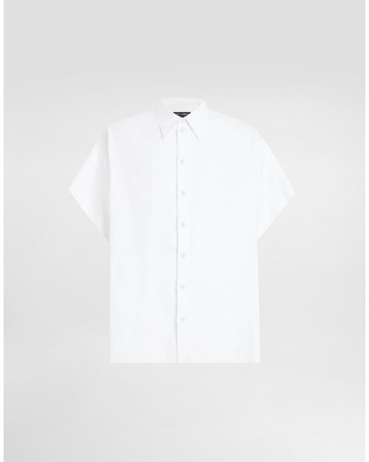 Dolce & Gabbana White Linen Shirt With Full Sleeves for men