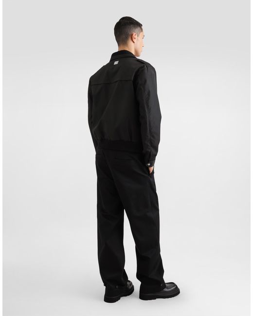 メンズ Dolce & Gabbana ロゴプレート コットン カーゴパンツ Black