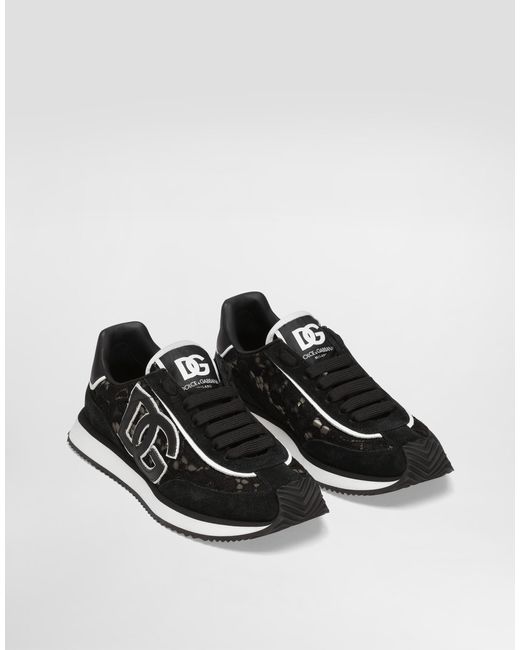 Sneakers Dg Cushion En Cuir De Veau Et Tissu Dolce & Gabbana en coloris Black