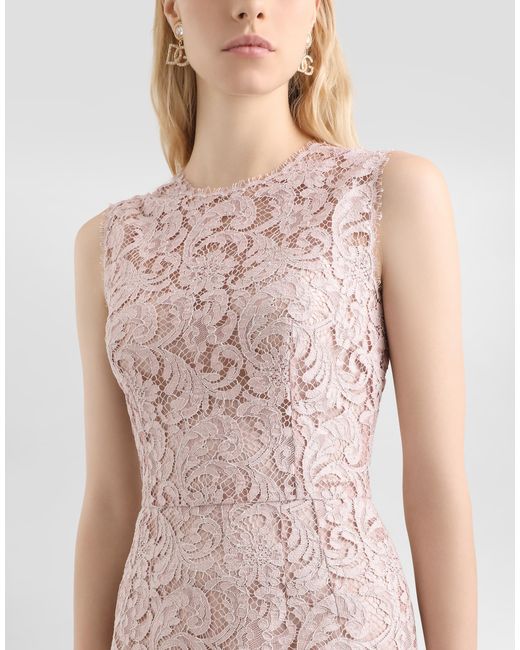 Dolce & Gabbana Pink Cordonetto Lace Dress