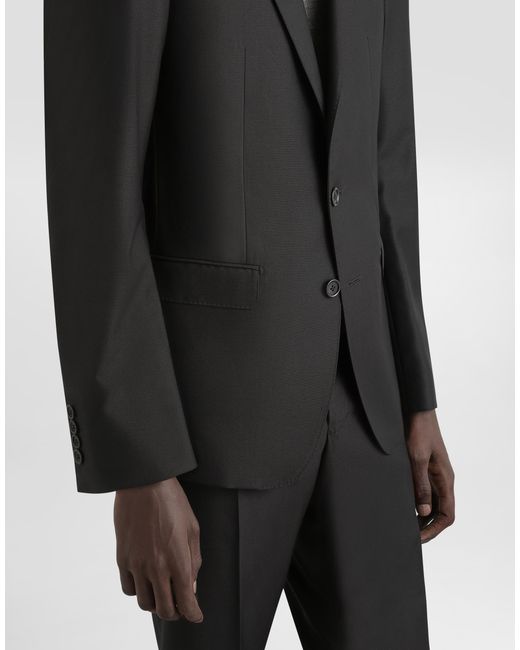 Dolce & Gabbana Black Wool And Silk Martini-Fit Suit for men