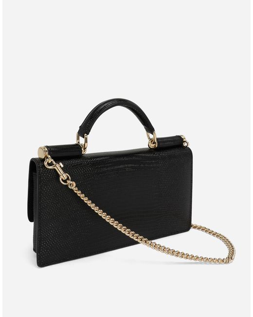 Dolce & Gabbana Black Mini-Bag Leguan-Prägung
