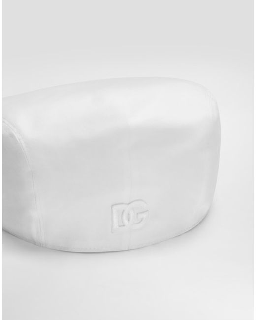 Dolce & Gabbana White Linen Flat Cap for men