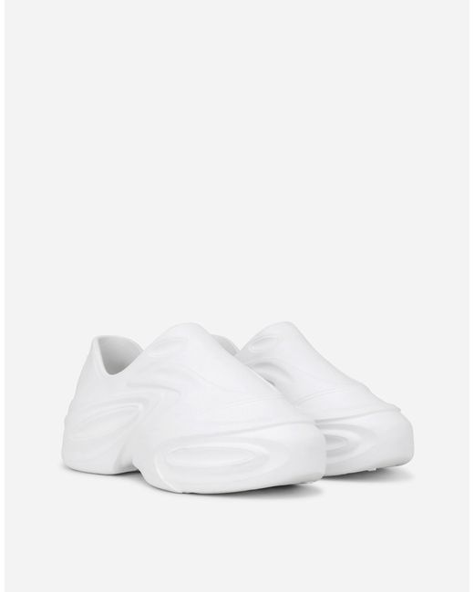 Dolce & Gabbana Gummi Sneakers mit Leder in Weiß für Herren Herren Schuhe 