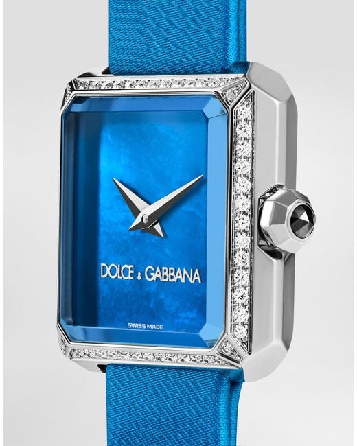 Dolce & Gabbana Blue Sofia Steel Watch With Colorless Diamonds