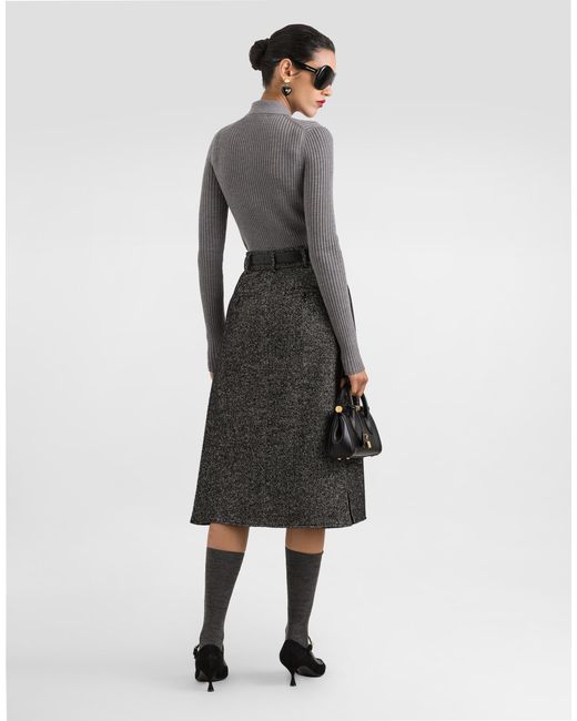 Dolce & Gabbana Blue Ribbed Wool Pullover