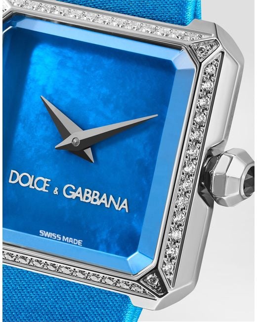 Dolce & Gabbana Blue Sofia Steel Watch With Colorless Diamonds