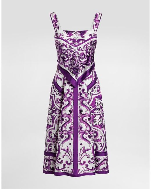 Dolce & Gabbana Purple Silk Dress