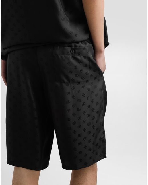 Dolce & Gabbana Black Dg Logo Jacquard Trousers for men