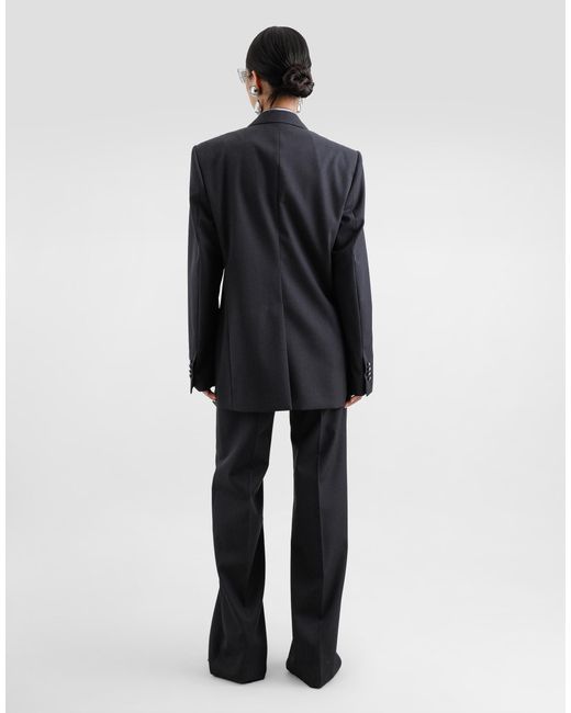 Dolce & Gabbana Blue Oversize Woolen Jacket