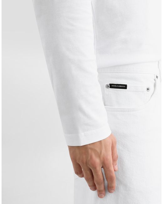 メンズ Dolce & Gabbana バミューダジーンズ ストレッチ ホワイト White