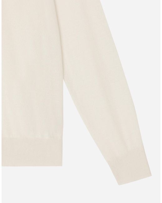 Pull Polo En Cachemire Et Soie Dolce & Gabbana pour homme en coloris White