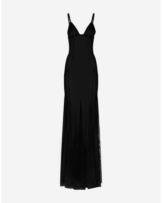 Dolce & Gabbana Black Long Tulle Slip Dress