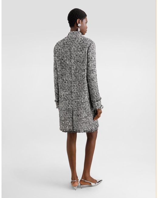 Dolce & Gabbana ラッセルツイード シングルブレスト コート Gray