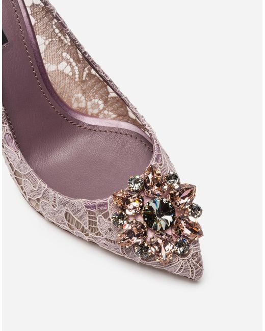 Dolce & Gabbana Multicolor Lace Pumps With Brooch Detailing