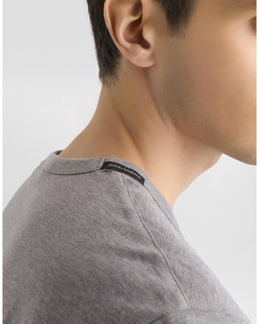 Dolce & Gabbana Gray Cotton T-Shirt for men