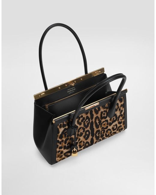 Dolce & Gabbana Marlene Everyday Bag With Thread Embroidery Black