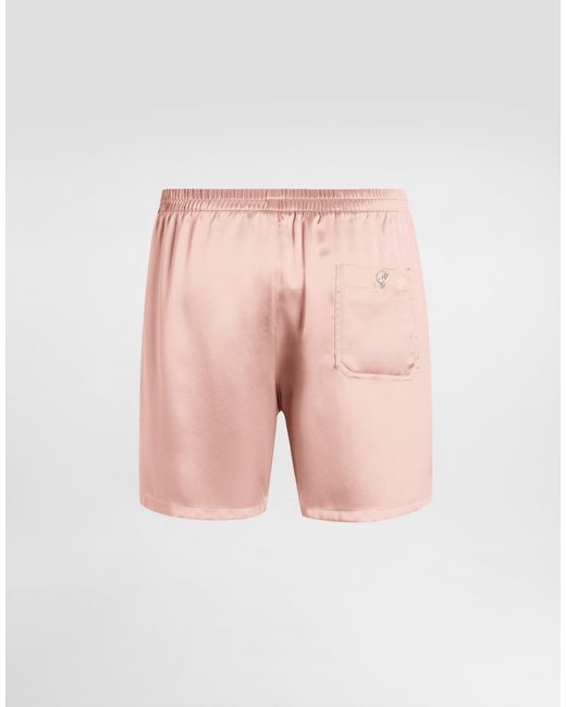 Dolce & Gabbana Pink Silk Satin Boxer Shorts for men