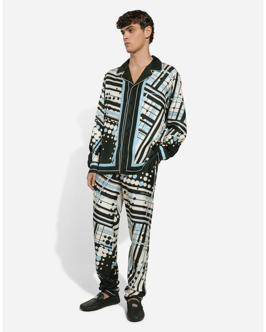 Pantalon de pyjama en soie imprimée Dolce & Gabbana pour homme en coloris Multicolor