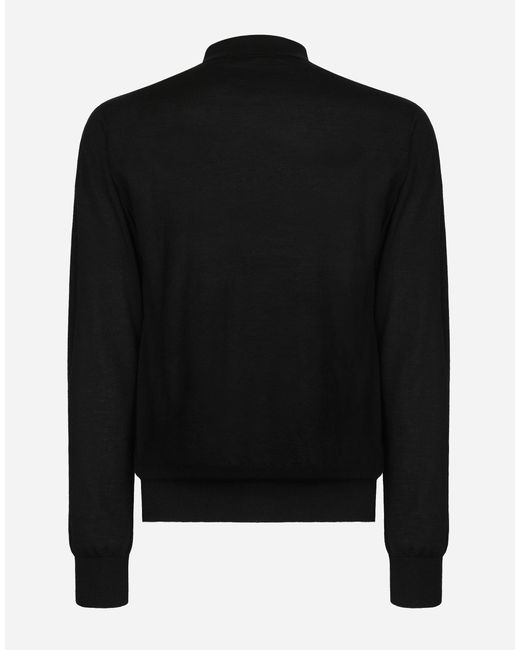 Dolce & Gabbana Poloshirt Aus Kaschmir Dg-Logostickerei in Black für Herren
