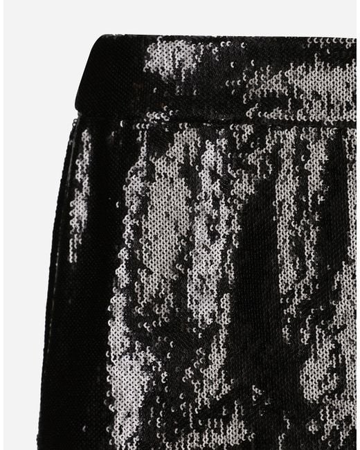 Dolce & Gabbana Black Miniskirt With Micro-Sequin Embellishment