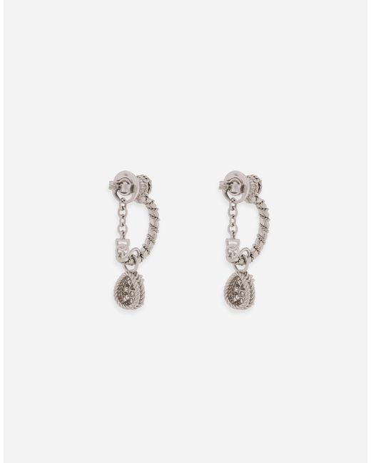 Dolce & Gabbana イージーダイアモンド イヤリング 18Kホワイトゴールド パヴェダイアモンド Natural