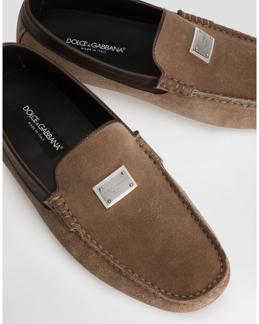 Dolce & Gabbana White Split Calfskin Slipper for men