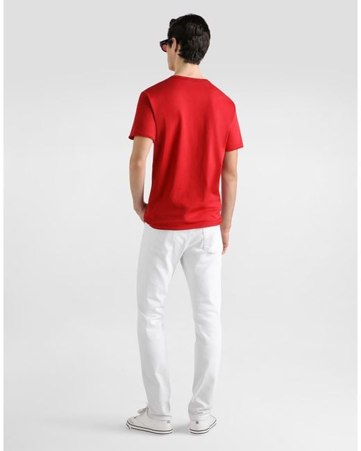 Dolce & Gabbana Red T-Shirt M/Corta Giro for men