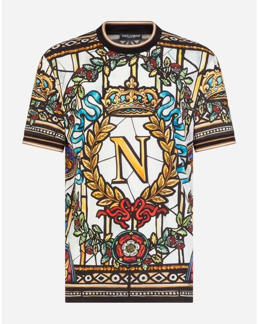 Dolce & Gabbana Napoleon Print Cotton T-shirt for Men - Lyst